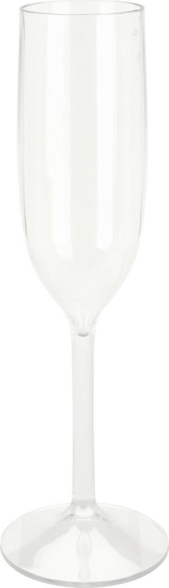 Santex Champagneglazen - 10x stuks - kunststof - 140 ml - transparant