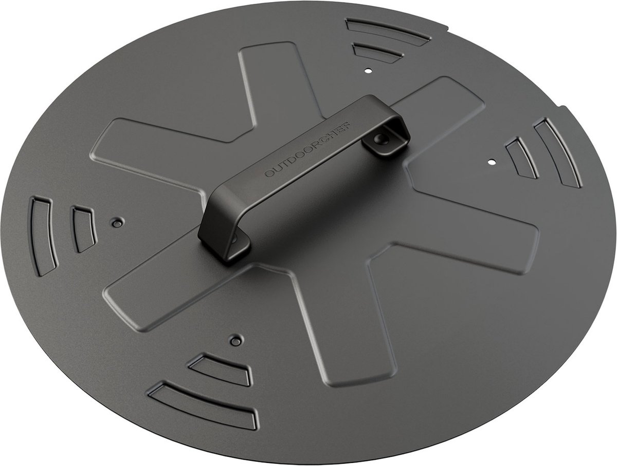 Outdoor Chef - Black Line Deksel Universeel ø 20 t/m 28 cm - Carbonstaal - Zwart -