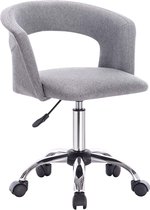 Bureaustoel op wielen Arian - Linnen - Voor volwassenen - Lichtgrijs - Ergonomische bureaustoel - In hoogte verstelbaar