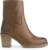 Travelin' Meneac Dames - Leren enkellaarzen met hak - Nette schoenen vrouwen - Cognac leer