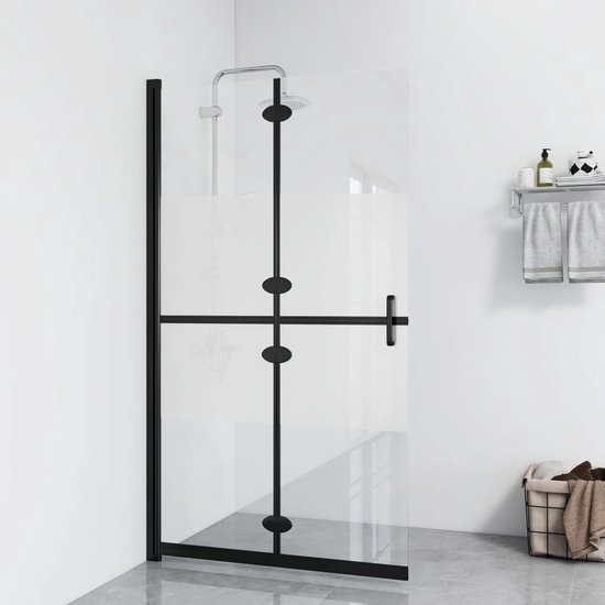 vidaXL - Inloopdouchewand - inklapbaar - 100x190 - cm - ESG-glas - halfmat