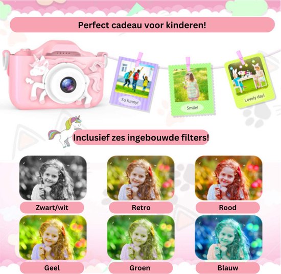 Unicorn Kids Appareil photo pour les filles - Mini appareil photo
