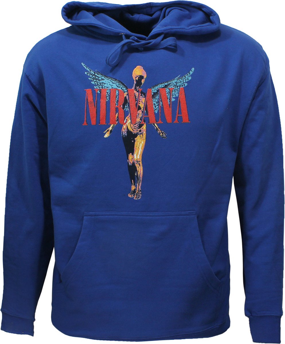 Nirvana Angelic Band Hoodie Trui Blauw - Officiële Merchandise - L