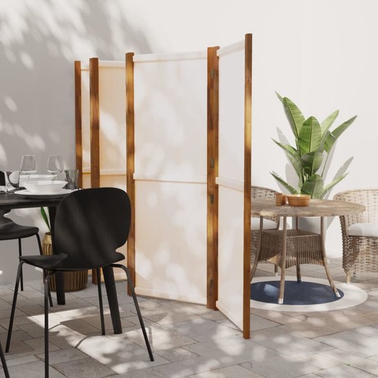 The Living Store Room Divider - Acaciahout - 420 x 180 cm - crèmewit