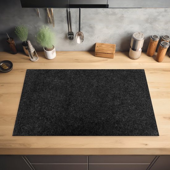 KitchenYeah inductie beschermer 81x52 cm - Zwart - Graniet print - Kookplaataccessoires - Afdekplaat voor kookplaat - Anti slip mat - Keuken decoratie inductieplaat - Inductiebeschermer - Inductiemat natuursteen - Beschermmat voor fornuis