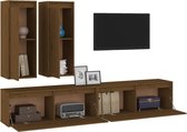 The Living Store Televisiemeubels Classique - 100 x 30 x 35 cm en 30 x 30 x 80 cm - Massief grenenhout