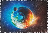 UNIDRAGON Houten Puzzel Voor Volwassenen Woosaic - Planeet Aarde - 500 stukjes - King Size 31x44 cm