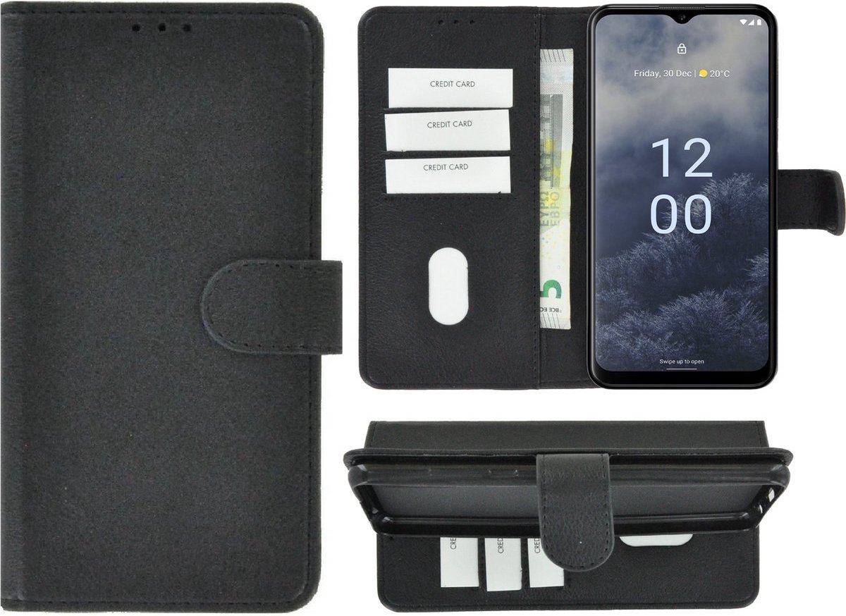 MoDo hoesje Geschikt voor Nokia G60 - Kunstleer Book Case - Zwart
