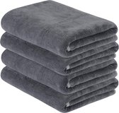 Microvezel handdoek sporthanddoek reishanddoek 40x80 cm 4 stuks grijs ultra zacht en snel droog …