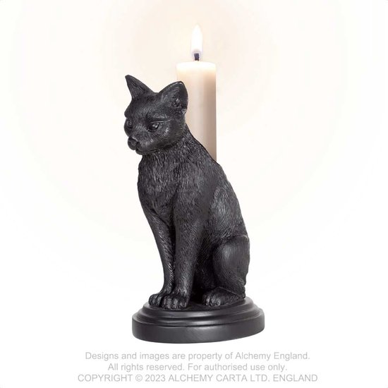 Alchimie - Bougeoir Familier de Faust (chandelier Cat ) - Zwart