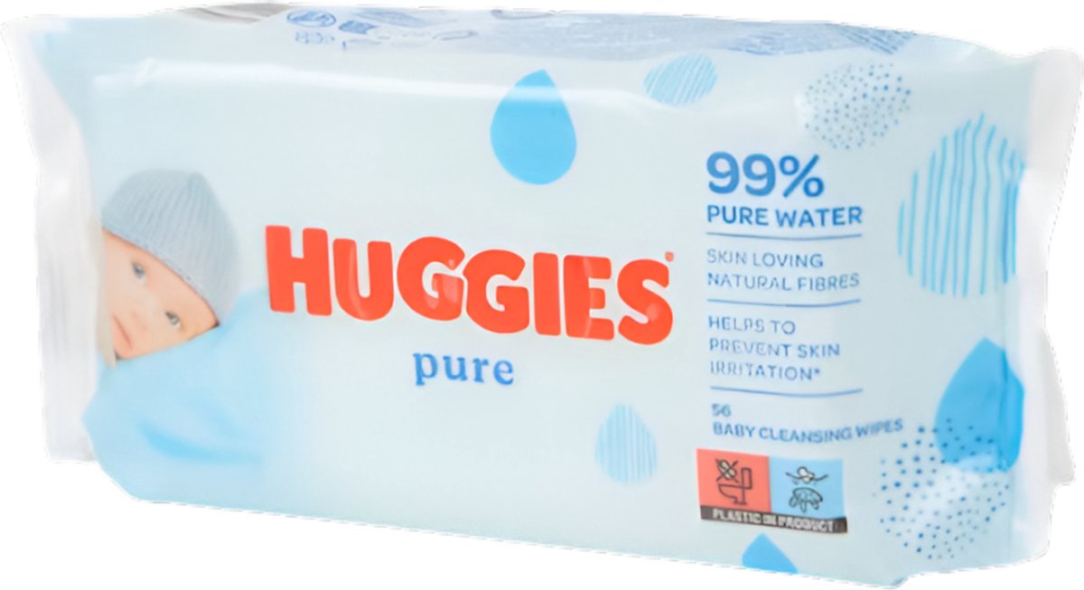 Goedkoopste Huggies Pure Babydoekjes 20 x 56 stuks Zacht en Puur voor de Gevoelige Babyhuid