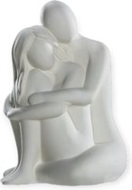 Gilde Handwerk - Sculptuur - Beeld - Knuffel - Wit - Keramiek - 25cm