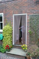 Mosquito Stop 23665 Insect Protection Door, Insect Protection Door, Fly Screen Door, Stretching Frame, Individually Shortenable, Anthracite, 100 x 210 cm