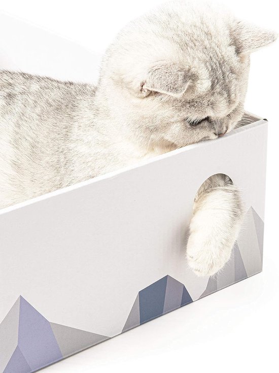 Krabton: Krabplank voor katten - Opvouwbare krabpads met bal 71 cm, 2