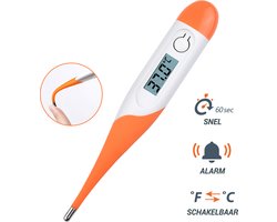 Premium Commerce® - Thermometer Baby - Lichaam - Koorts - Koortsthermometer voor volwassenen - Oranje - Incl. opbergcase!