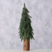 Mini sapin de Noël artificiel sur socle en bois 56 cm de haut, 18 cm de diamètre, vert