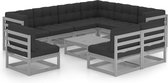 The Living Store Tuinset Grenenhout - Lounge - Grijs - 70x70x67cm - 100% polyester