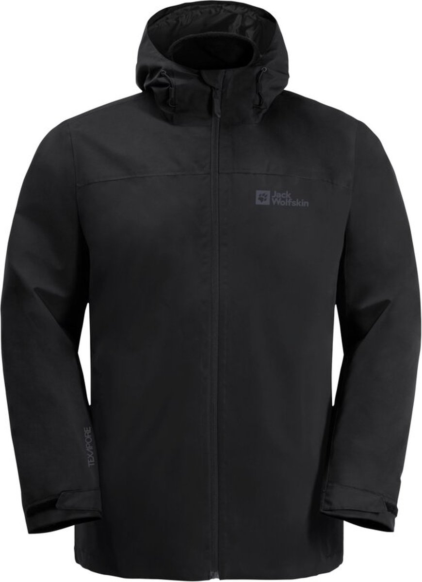 Jack Wolfskin Taubenberg 3in1 Jacket Men Winterjas Heren Zwart