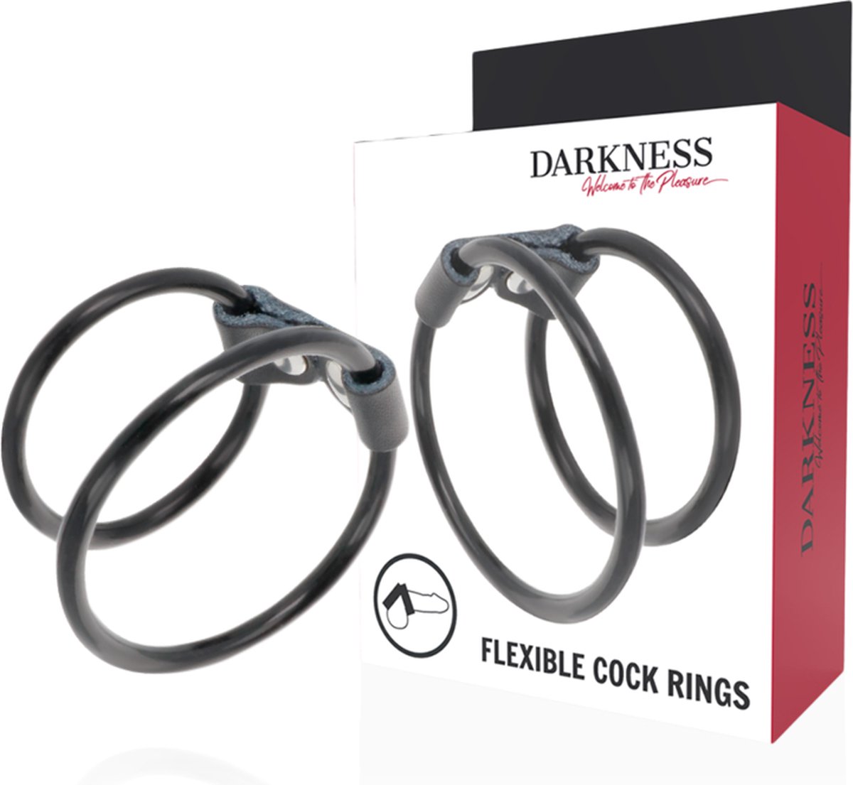 DARKNESS SENSATIONS | Darkness Leather Double Cock Ring