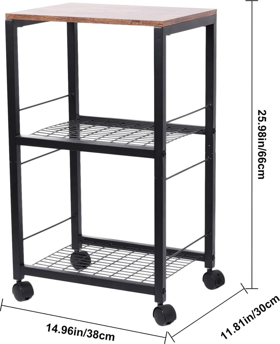 Chariot Roulant 4 Niveaux Multifonction - Organisateur Cuisine Salle De Bain Buanderie, Étagère Étroite Roues 360° Verrouillables, Crochets Amovibles