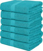 6-pack badhanddoekenset - badhanddoek handdoeken, 60 x 120 cm (turkoois)