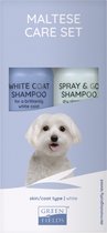 Greenfields Vacht Verzorgingsset voor Maltezer - Voor Glanzend Schone en Witte Vacht - Wit Coat Shampoo en Spray&Go Droogshampoo 250ML