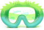 Bling2o ZWEMMASKER: GREEN GLIDER, blauw, groen, siliconen, aanpasbare hoofdband, 100% UV bescherming, anti-condens, in doorzichtige bewaardoos, 6+