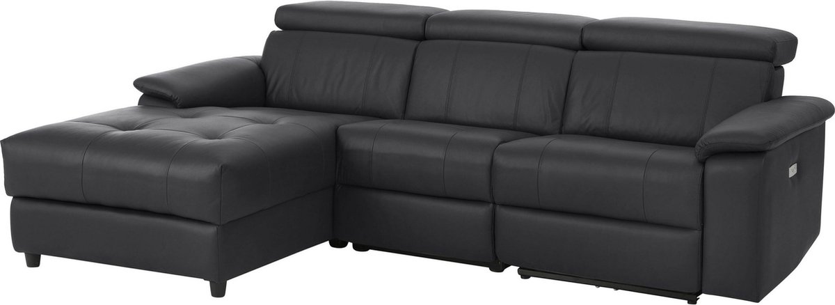 Notio Living Tanaro-Chaiselong - Rechts Elec. - Zwart PU