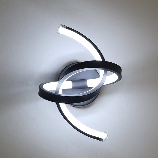 Applique Murale LED Interieur, Lampe Murale 18W spirale blanche, Luminaire  Mural moderne pour Chambre Couloir Bureau