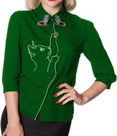 Dancing Days Blouse -M- Snow Bird Groen