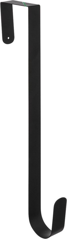 Feeric Christmas Kerstkrans haak/ophanghaak zwart - 37,5 cm - metaal - kerstkransen ophangen