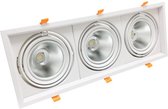 Drievoudig verzonken AR111 verstelbare ondersteuningsset met 3 20W LED-lampen - Wit licht - Overig - wit - Wit Neutre 4000K - 5500K - SILUMEN