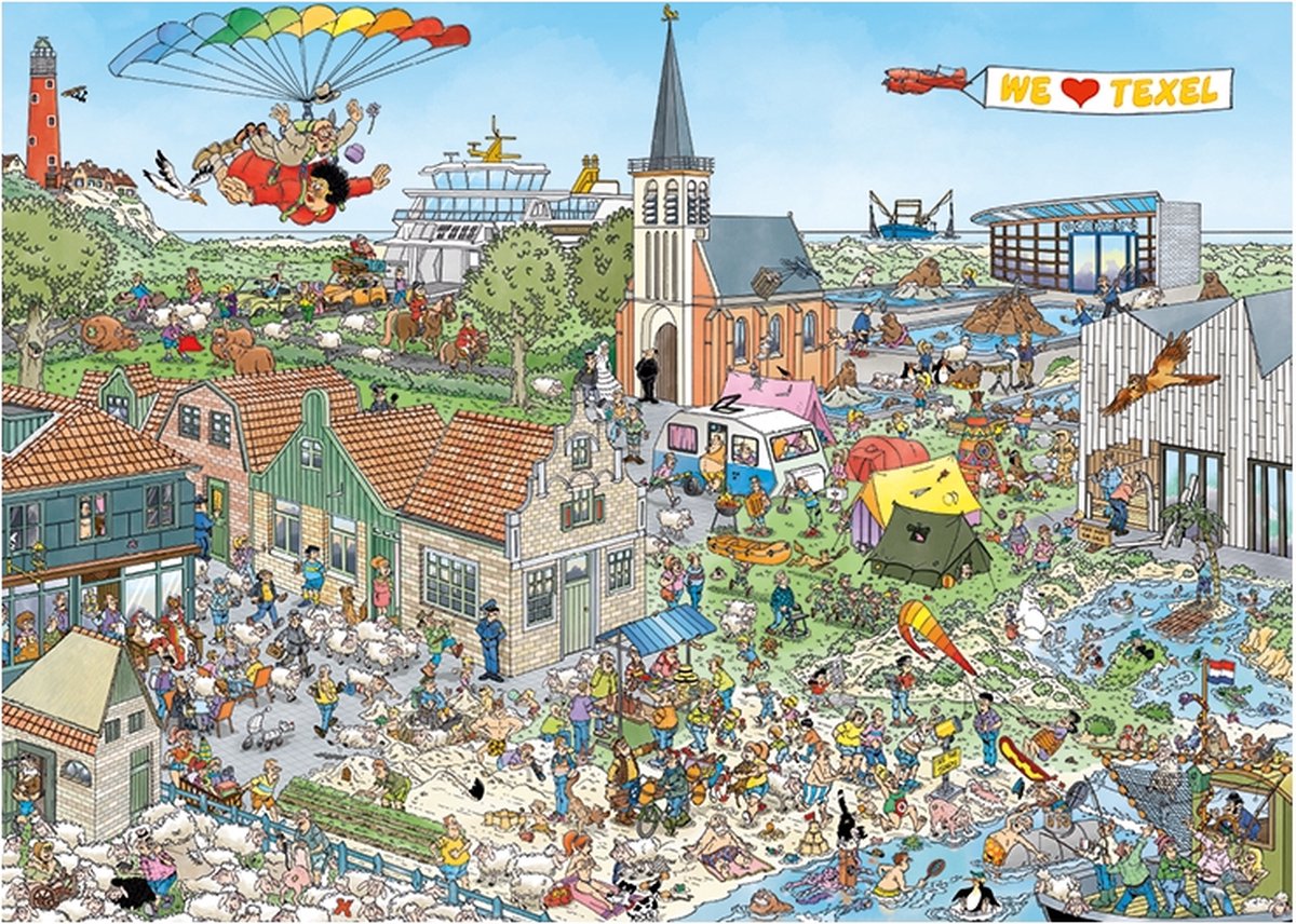 Jan van Haasteren - Rondje Texel - 1000 stukjes puzzel - Legpuzzel — afbeelding 4