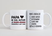 2 Mugs - Papa je serai toujours ton petit garçon - charge financière + Check-list papa - père - fête des pères