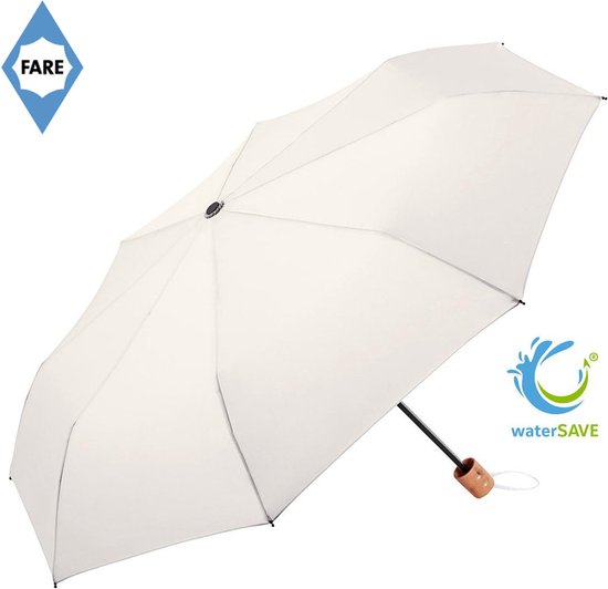 Fare Pocket Paraplu ÖkoBrella - Ø98 cm - 2-in-1 paraplu én boodschappentas - WaterSAVE - Windproof - Wit