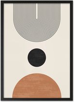 Boho Grafisch Poster Ontwerp – zwart/wit - Muurdecoratie – Minimalistisch Abstract Kunst – Wanddecoratie voor Woonkamer & Slaapkamer – 210 x 300 A4 Design Print