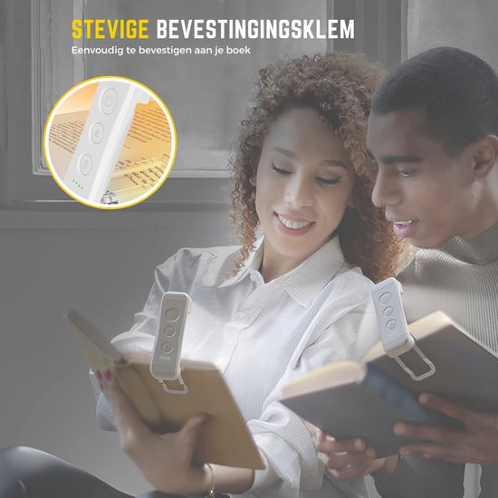 Tbrands® - LED Leeslampje met Klem - voor Boek - Amber licht - USB Oplaadbaar - Voor in Bed van Tbrands — afbeelding 2