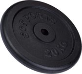 ScSPORTS® - Gietijzeren Gewichtsschijven - Duurzaam - Veelzijdige Fitness Training - Gemakkelijk in gebruik - 20 kg - Zwart