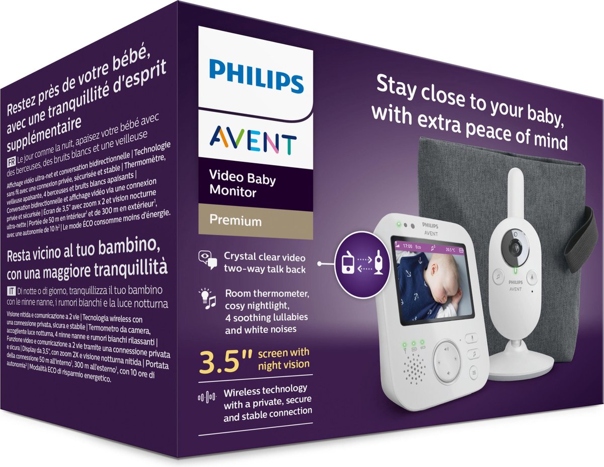 Philips Avent - SCD892/26 - Video Babyfoon - Leisteen - Babyfoon met Camera  -... | bol.com