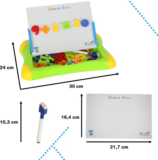 PicassoTiles 2-in-1 Dubbelzijdig Magnetisch Tekenbord ABC A-Z Letter, Cijfer en Freestyle Schrijfbord 12x10 inch Grote Magneet Tablet Pad Open-Ended Leren Uitwisbaar Herbruikbare Speelset
