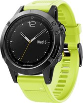 Siliconen Smartwatch bandje - Geschikt voor Garmin Fenix 5 / 6 siliconen bandje - lichtgroen - Strap-it Horlogeband / Polsband / Armband