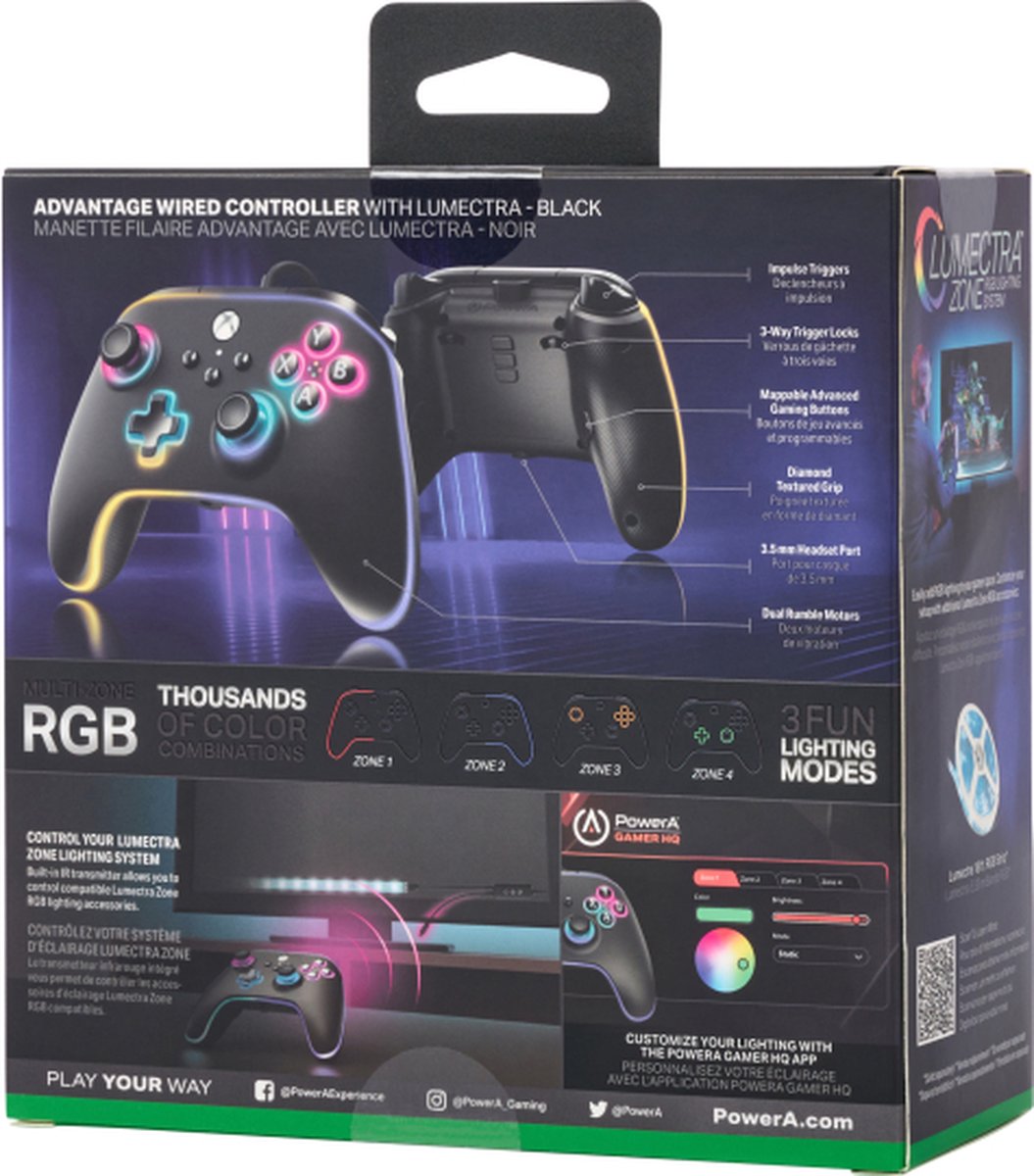 PowerA Bedrade Controller - Xbox Series X|S - Zwart - Lumectra - 3m USB-kabel – foto 7