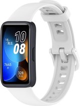 Siliconen Smartwatch bandje - Geschikt voor Huawei Band 8 / Huawei Band 9 siliconen bandje - wit - Strap-it Horlogeband / Polsband / Armband