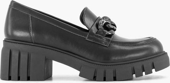 oxmox Zwarte chunky loafer sietketting - Maat 36