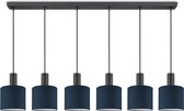 Home Sweet Home lampe à suspension Bling - suspension d'éclairage Xxl Beam 6L avec abat-jour 20/20/17cm - longueur de la suspension 150,5 cm - convient pour lampe LED E27 - suspension adaptée au salon, chambre à coucher, cuisine - bleu foncé