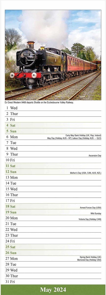 Steam Trains Kalender 2024 Slimline
