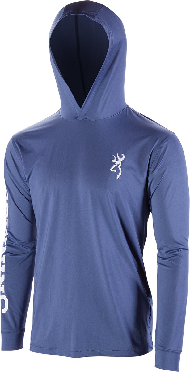BROWNING T-Shirt - Lange Mouwen, Capuchon - Heren - Teamspirit Blauw - XL