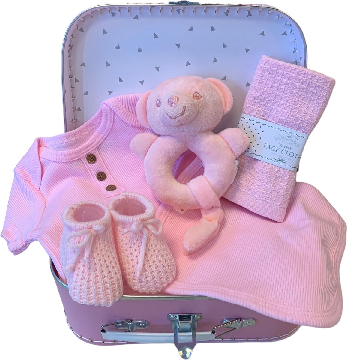 Goedkoopste Kraamcadeau Kraamkado meisje - meisje - baby geschenkset - kraamcadeau meisje - baby memorie box - babyshower cadeau - 7 in 1 kado