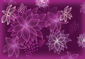 Fotobehang - Vlies Behang - Roze Bloemen Versiering - Kunst - 312 x 219 cm