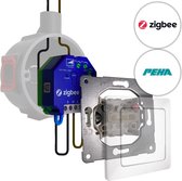 Variateur tactile LED PEHA Zigbee 0-250W, encastrable, faible profondeur d'installation, 2 fils et 3 fils, ECO- DIM+ bouton PEHA